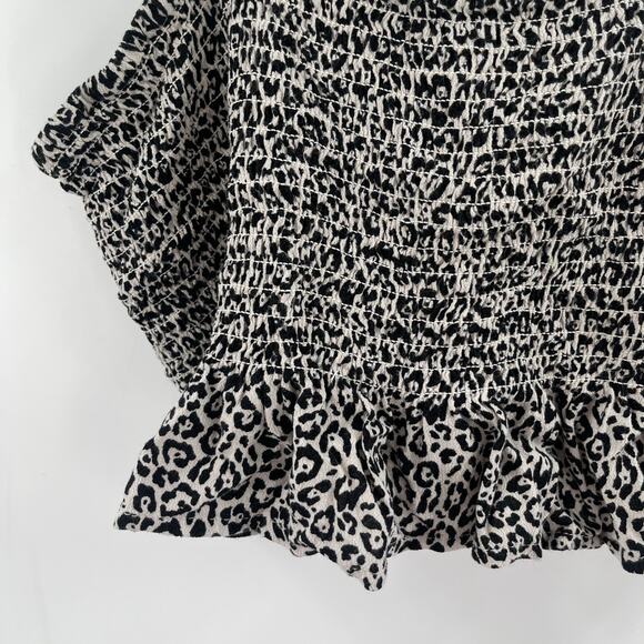 AMERICAN EAGLE Tank Top Size Small Crop Animal Print Black Adjustable Strap - Picture 5 of 10